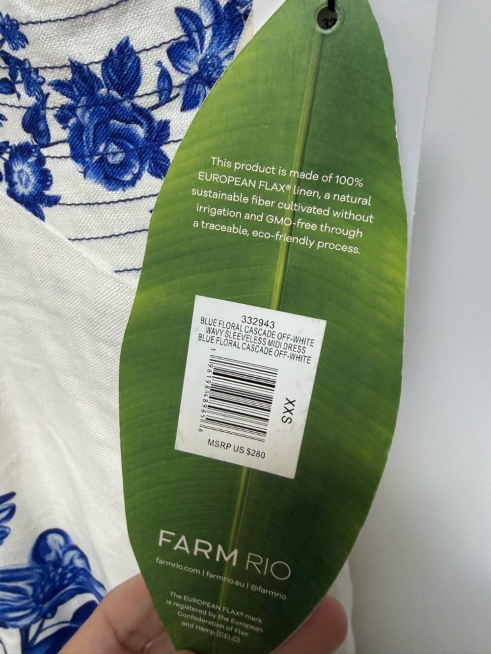 FARM Rio Floral Cascade Linen Dress XXS - Picture 6 of 7